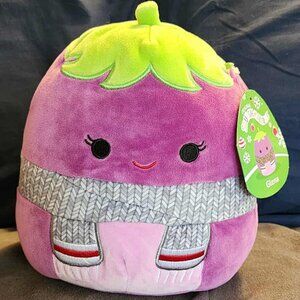 Glena the Eggplant Squishmallow with scarf - 8 inch